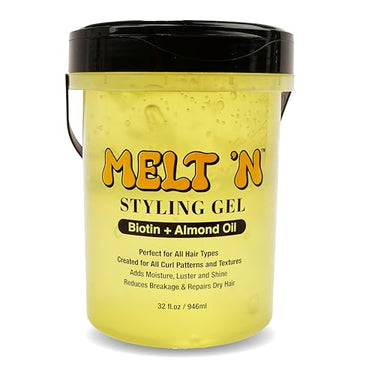 Melt 'N Styling Gel with Biotin & Almond Oil – Moisture & Shine, 32 fl oz - ANNS BEAUTY SUPPLY